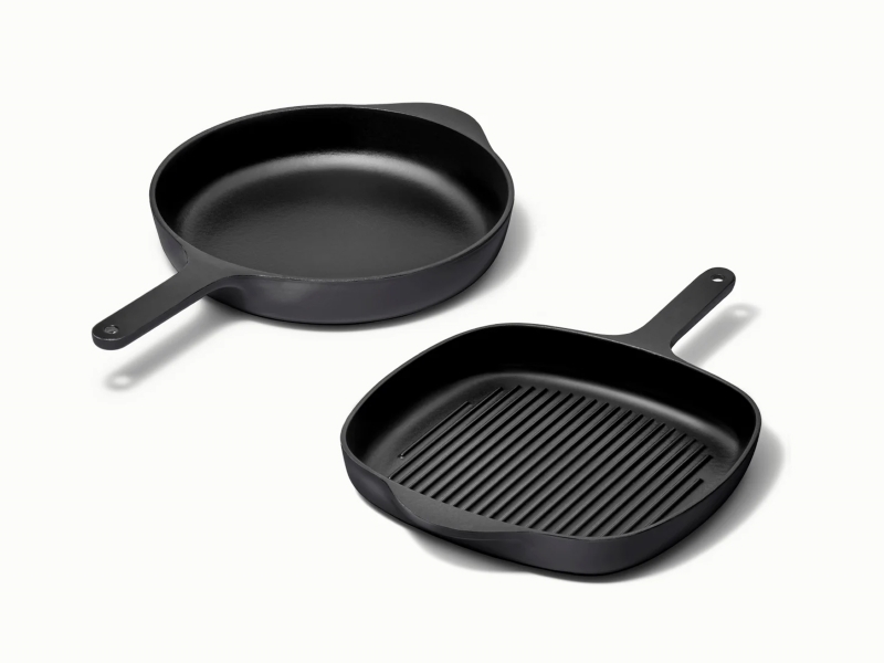 Enameled_Cast_Iron_Skillet___Grill_Pan_Duo_-_Charcoal_-_Hero